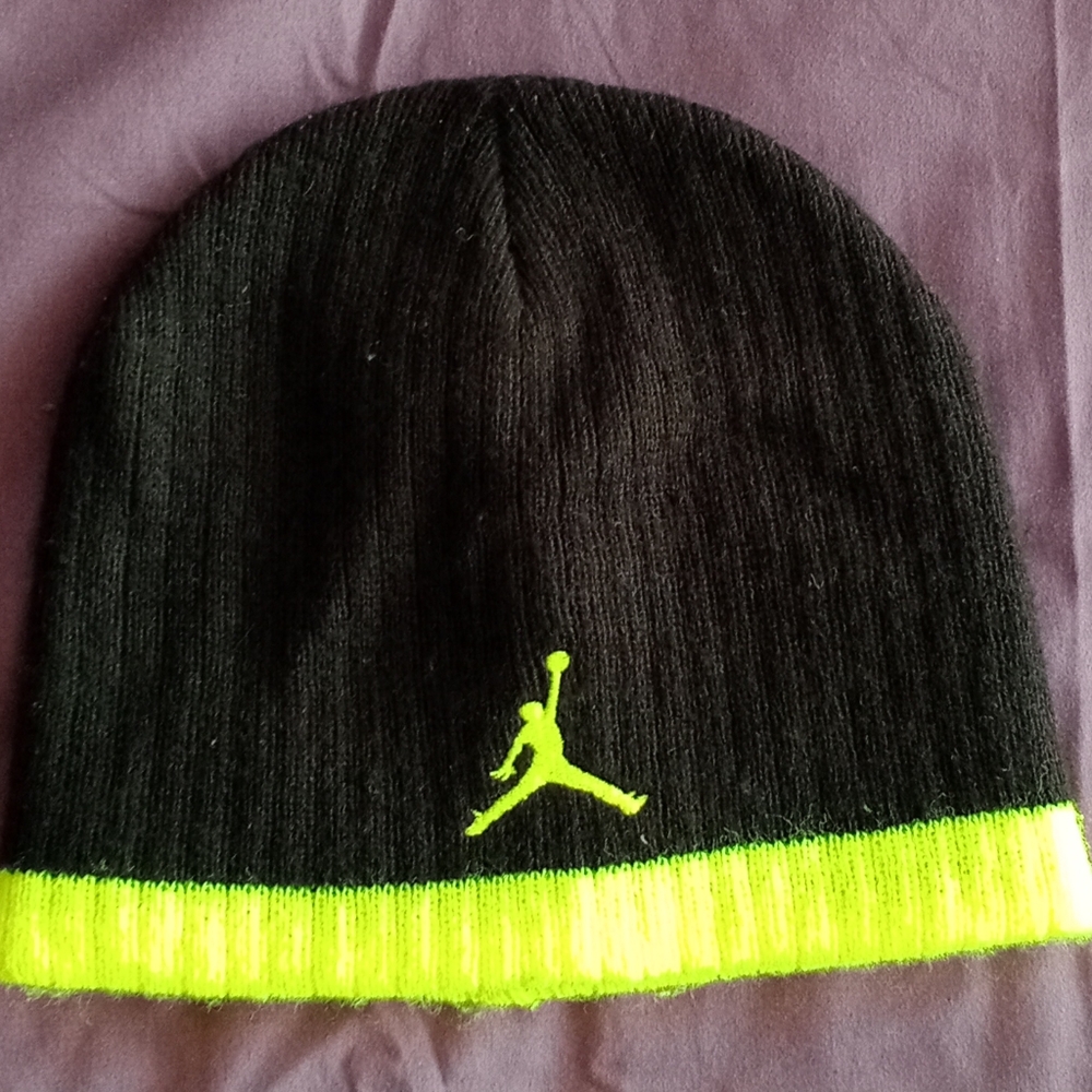Youth Black and Neon Yellow Beanie